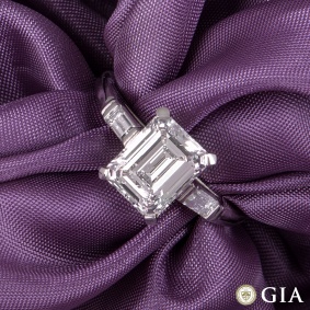 Platinum Emerald Cut Diamond Ring 1.92ct F/VVS2